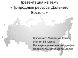 Природные ресурсы дальнего востока, слайд 1