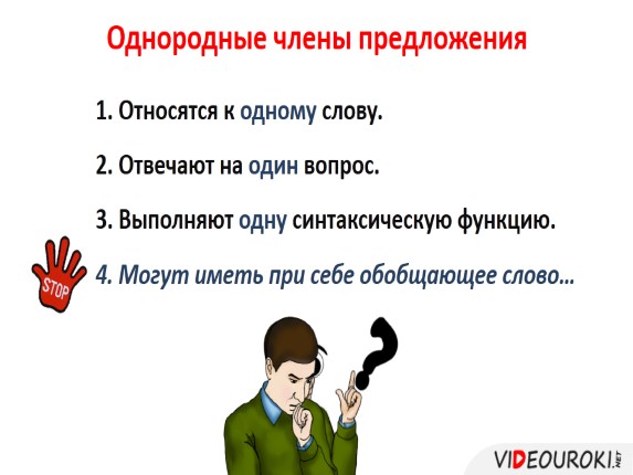 Роль однородных членов предложения. Синтаксическая функция обобщающих слов.