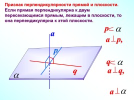 Признак перпендикулярности прямой и плоскости, слайд 2