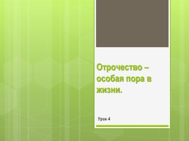 Отрочество - особая пора в жизни