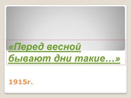 К уроку по стихотворению Ахматовой «Перед весной», слайд 7