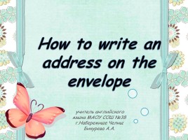 How to write an address on the envelope