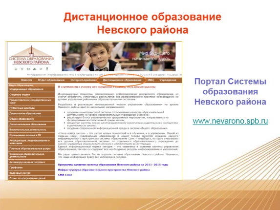 Дистанционное образование Невского района