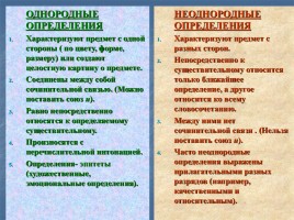 Урок русского языка в 8 классе «Однородные и неоднородные определения», слайд 6