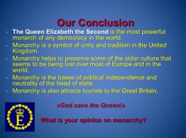 Is the Monarchy in the UK an anachronism or a tradition? - Монархия Великобритании анахронизм или традиция?, слайд 14