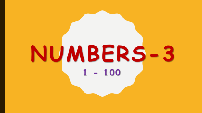 Numbers-3. 1 - 100