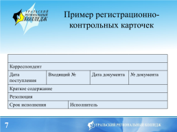 Регистрация входящей корреспонденции, слайд 7