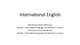 International english, слайд 1