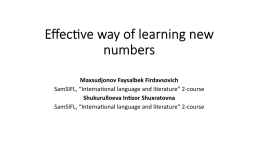 Effective way of learning new numbers, слайд 1