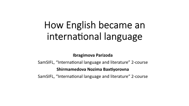 How english became an international language
