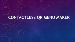 Contactless qr menu maker