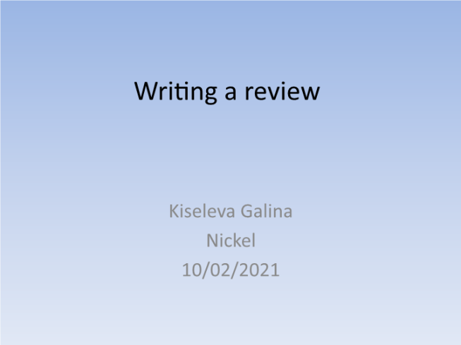 Writing a review