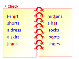Phonetic drill. [Æ] man, sad, cat, hat, jacket [u: ] took, soon, look, boots, shoes [ou] go, nose, stone, coat, raincoat, clothes [ə:] girl, bird, shirt, t-shirt, слайд 31