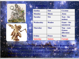 Исследовательская работа «Происхождение названий дней недели в английском языке», слайд 20