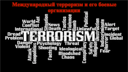 Международный терроризм и его боевые организации, слайд 1