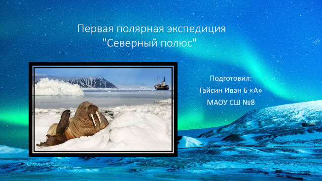 Первая полярная экспедиция "северный полюс"
