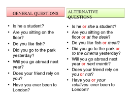 Типы вопросов в английском языке, слайд 14