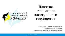 Понятие концепции электронного государства