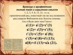 Кириллица и славянские числа. Методическая разработка, слайд 16