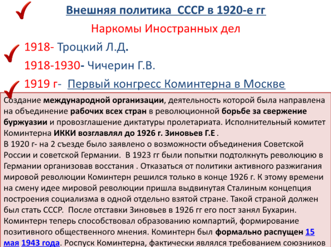 Внешняя политика СССР в 1920-е гг