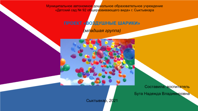 Проект «воздушные шарики» (младшая группа)