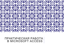 Практическая работа в microsoft access, слайд 1