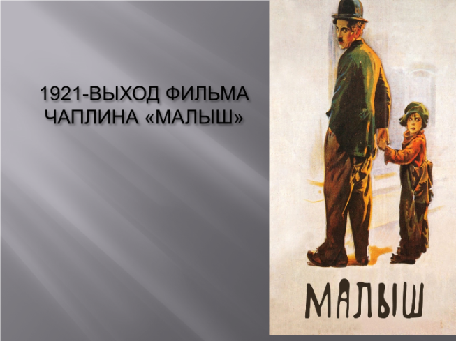 1921-Выход фильма Чаплина «Малыш»
