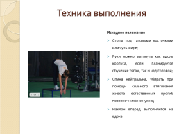 Физическое качество-гибкость. Упражнение наклон вперед из положения стоя на гимнастической скамье, слайд 11