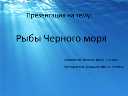Рыбы черного моря, слайд 1